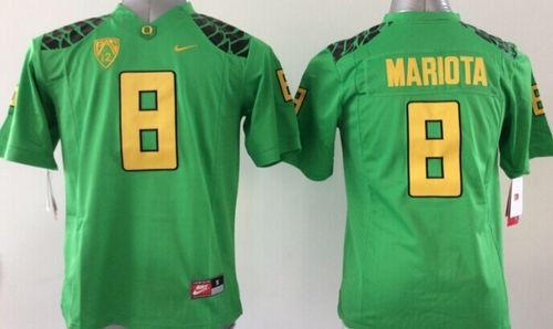 Ducks #8 Marcus Mariota Green Stitched Youth NCAA Jersey - Click Image to Close